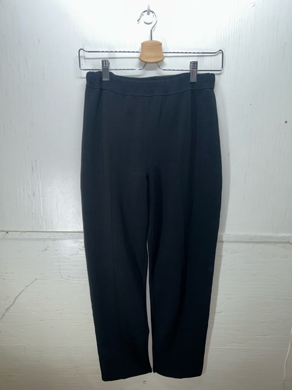 Theory Black Knit Top with Logo Tag